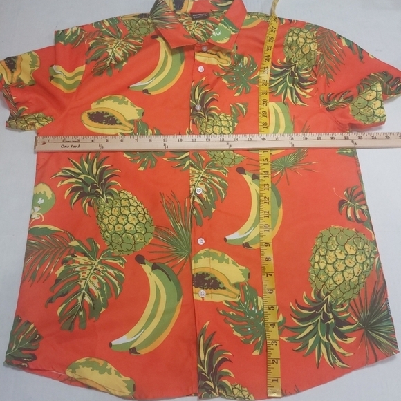 South Pole Tropical Fruit Print Shirt Retro Button Down Casual BOLD SUMMER Lg - Picture 12 of 16